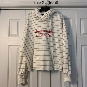 Abercrombie & Fitch- cream hoodie- size XL